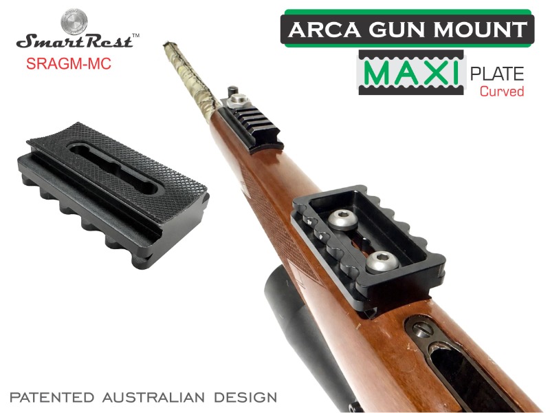 Arca Gun Mounts - MAXI Plate Curved - Ultimate Arca and Picatinny locking systems 