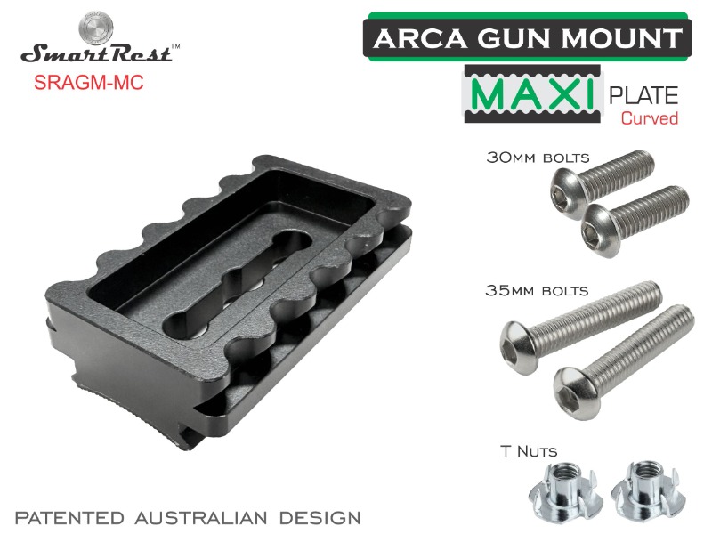 Arca Gun Mounts - MAXI Plate Curved - Ultimate Arca and Picatinny locking systems 