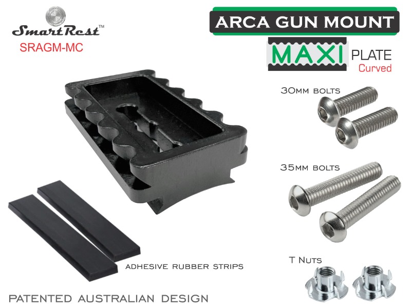 Arca Gun Mounts - MAXI Plate Curved - Ultimate Arca and Picatinny locking systems 