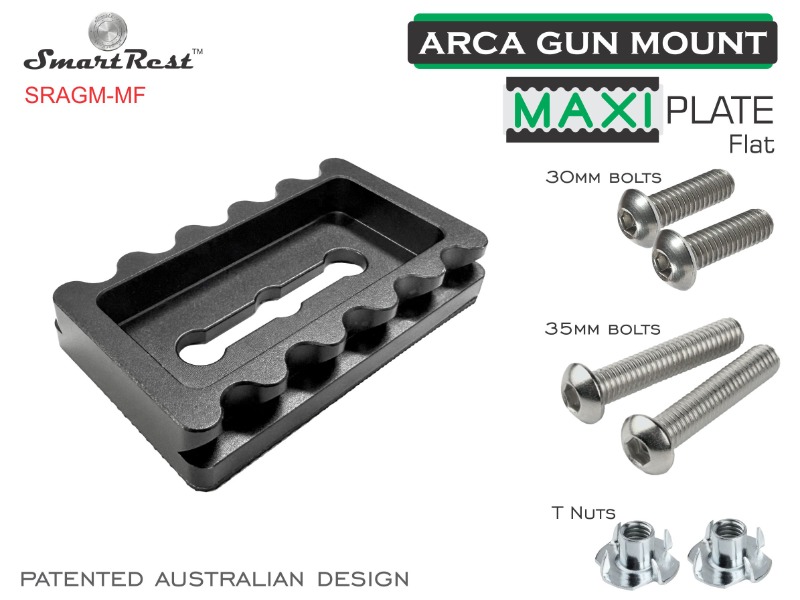 Arca Gun Mounts - MAXI Plate Flat Base - Ultimate Arca and Picatinny locking systems 
