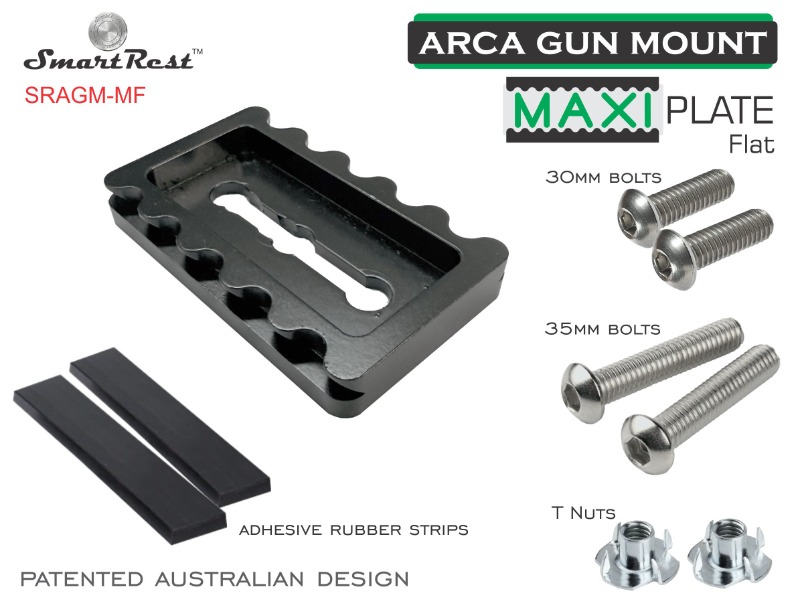 Arca Gun Mounts - MAXI Plate Flat Base - Ultimate Arca and Picatinny locking systems 