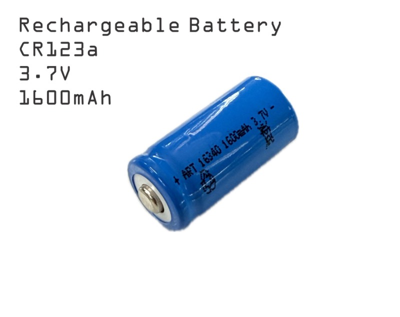 Battery x 1 - CR123A 3.7v 1600mAh Rechargeable