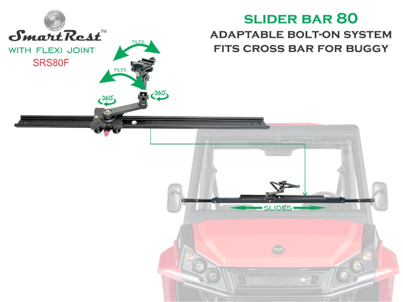 SmartRest Slider Bar 80cm Bolt-on with Flexi Joint