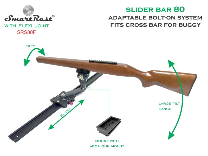 SmartRest Slider Bar 80cm Bolt-on with Flexi Joint